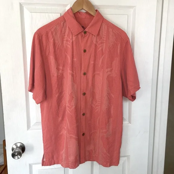 TOMMY BAHAMA Kamari Border Silk Camp Shirt In Men’s Medium - Picture 2 of 6